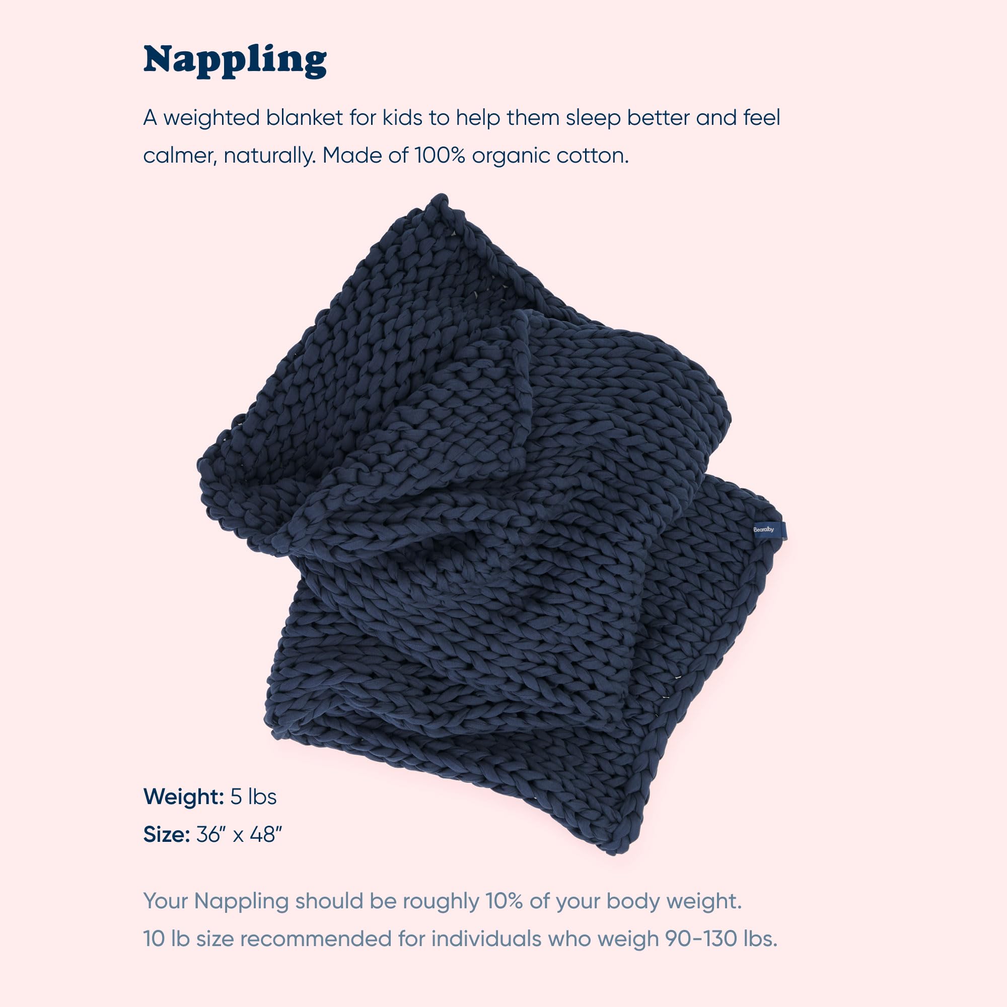 【新品・未使用】ON SLIVA KNIT BLANKET ネイビー Amazon.com: Bearaby Hand-Knit Kids Weighted Blanket - Chunky Knit